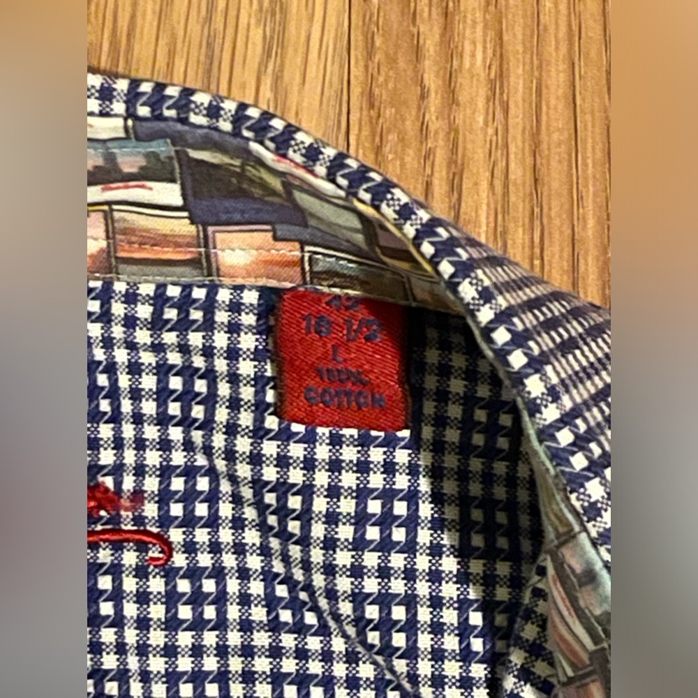 Robert Graham Men Plaid Embroidered Decorative Collar & Cuff Long Sleeve Shirt - Picture 5 of 9